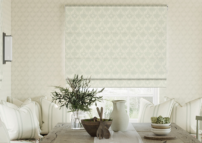 Trellis Prints, Vine and Bloom Bud Green - Roman Blind - Image 3